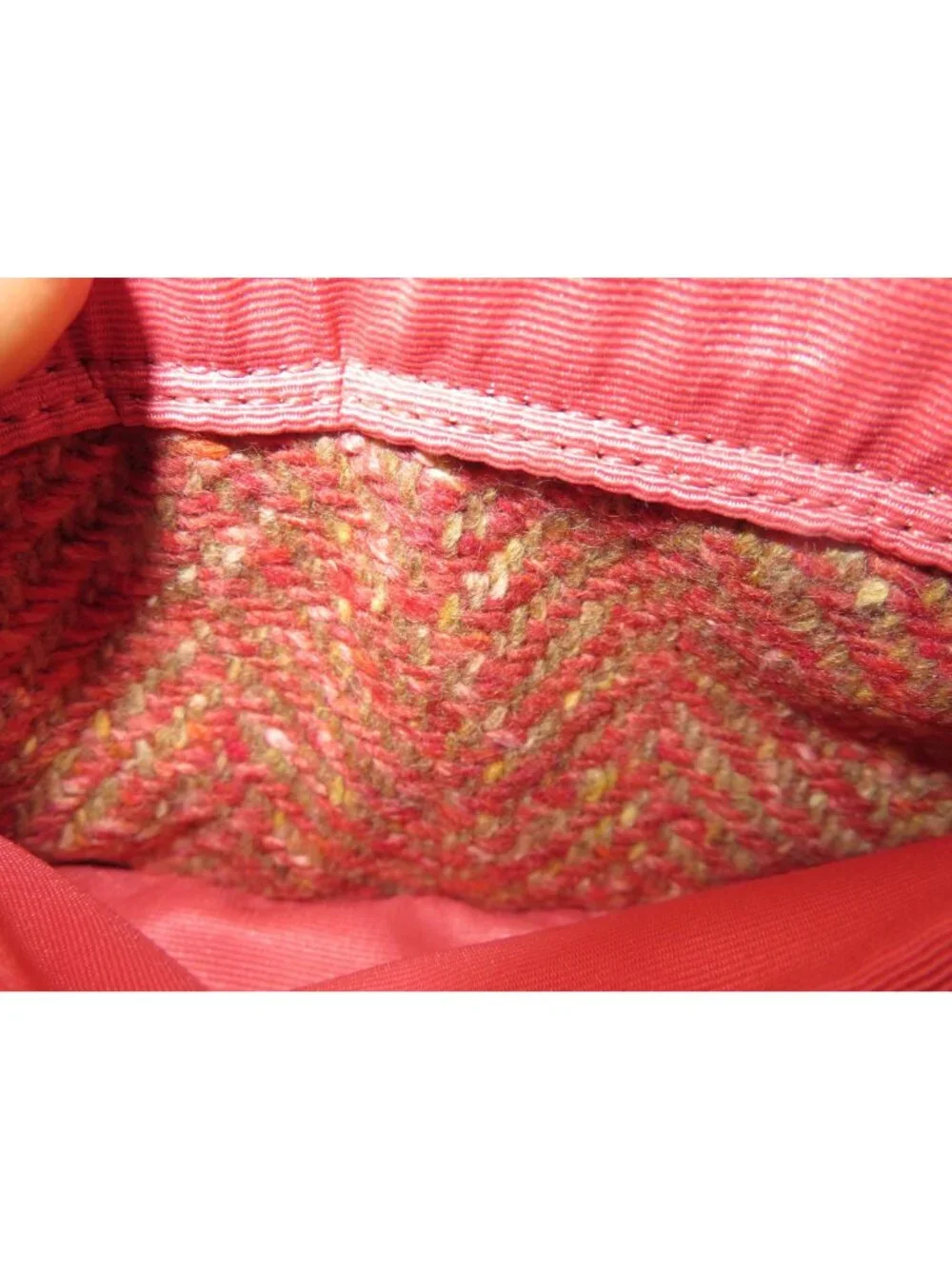 Coach Scaro Hampton Soho Herringbone Camel Leather Rose Tweed Wool Wristlet